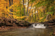 Waterfall In Autumn Wall Mural