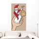 Notification pop up phone Santa cartoon Wall Mural