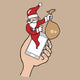 Notification pop up phone Santa cartoon Wall Mural