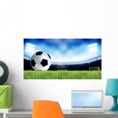 Soccer Sport Wall Mural shown on a wall