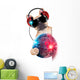 dj disco dog Wall Decal