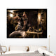 Pirate Drinking from Bottle in Ship Quarters Wall Mural