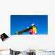 Female Snowboarder Mountain Wall Mural