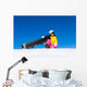 Female Snowboarder Mountain Wall Mural