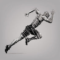 Running man. Vector artwork in the style of ink drawing Wall Mural