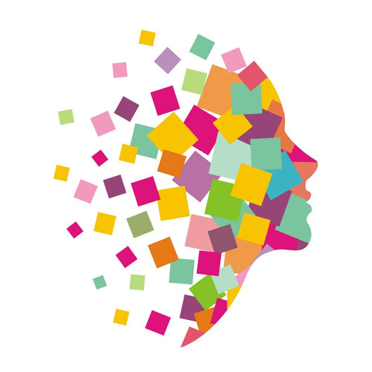 Colorful Tessalated Face Wall Decal