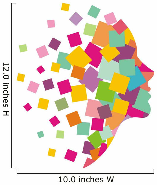 Colorful Tessalated Face Wall Decal