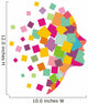 Colorful Tessalated Face Wall Decal