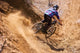 Mountainbiker rides in gorge on desert Wall Mural