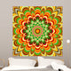 Colorful flower striped mandala Wall Mural