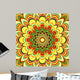 Colorful flower striped mandala Wall Mural