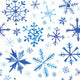 Blue Watercolor Snowflakes Wall Mural
