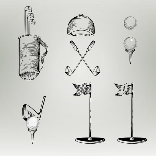 Golf. Vintage golf. Vector Golfing Champion Wall Decal