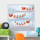 Santa Claus rides reindeer sleigh Wall Decal