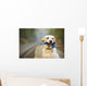 Dog on the railway platform Wall Mural