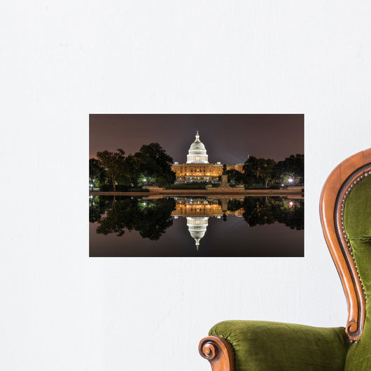 Night US Capitol Wall Mural