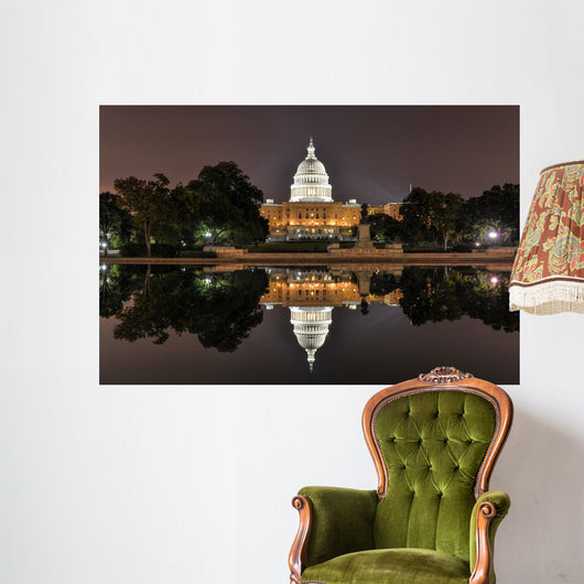 Night US Capitol Wall Mural