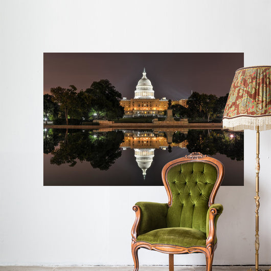 Night US Capitol Wall Mural