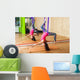 Female aerial yoga Wall Mural