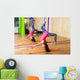 Female aerial yoga Wall Mural