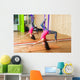 Female aerial yoga Wall Mural
