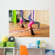 Female aerial yoga Wall Mural