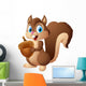 Carton squirrel holding acorn Wall Decal