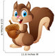 Carton squirrel holding acorn Wall Decal