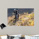 Mountainbiker Rides Autumn Path