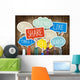 Hands Holding Speech Bubbles with Social Media Wall Mural