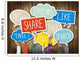 Hands Holding Speech Bubbles with Social Media Wall Mural