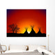 Tepee Sunset Wall Mural