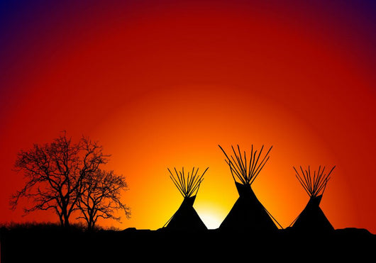 Tepee Sunset Wall Mural