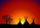 Tepee Sunset Wall Mural