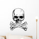 Black and white skull and crossbones isolated Wall Decal