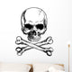 Black and white skull and crossbones isolated Wall Decal