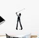woman golfer golfing silhouette Wall Decal