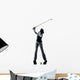 woman golfer golfing silhouette Wall Decal