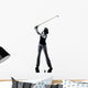 woman golfer golfing silhouette Wall Decal
