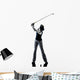 woman golfer golfing silhouette Wall Decal