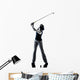 woman golfer golfing silhouette Wall Decal