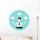 Relaxing Business Man Circle Wall Decal