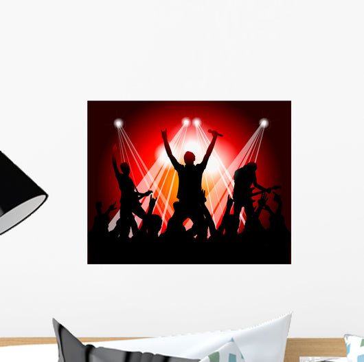 rock musicians silhouette Wall Mural