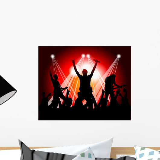 rock musicians silhouette Wall Mural