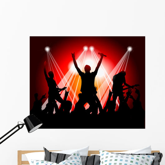 rock musicians silhouette Wall Mural