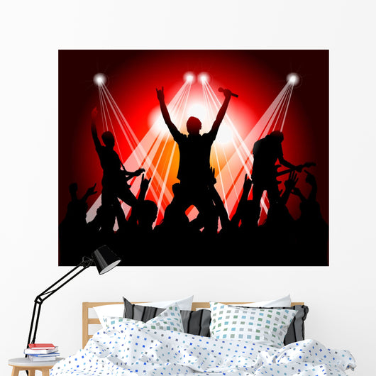 rock musicians silhouette Wall Mural