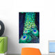 Textures and colors of the peacock Wall Mural