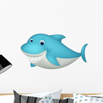 Cute Shark Character shown on a wall