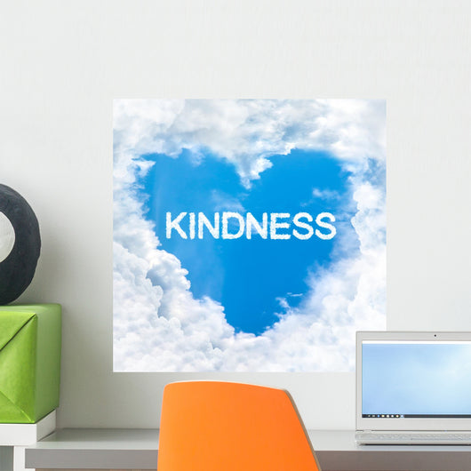 kindness word inside love cloud blue sky only Wall Mural