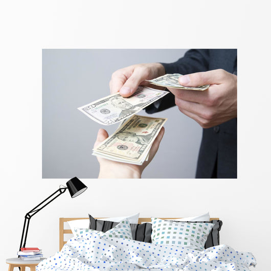Money in the hands of the people Wall Mural
